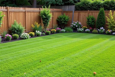 Courtyard outdoor living space — completed landscaping project