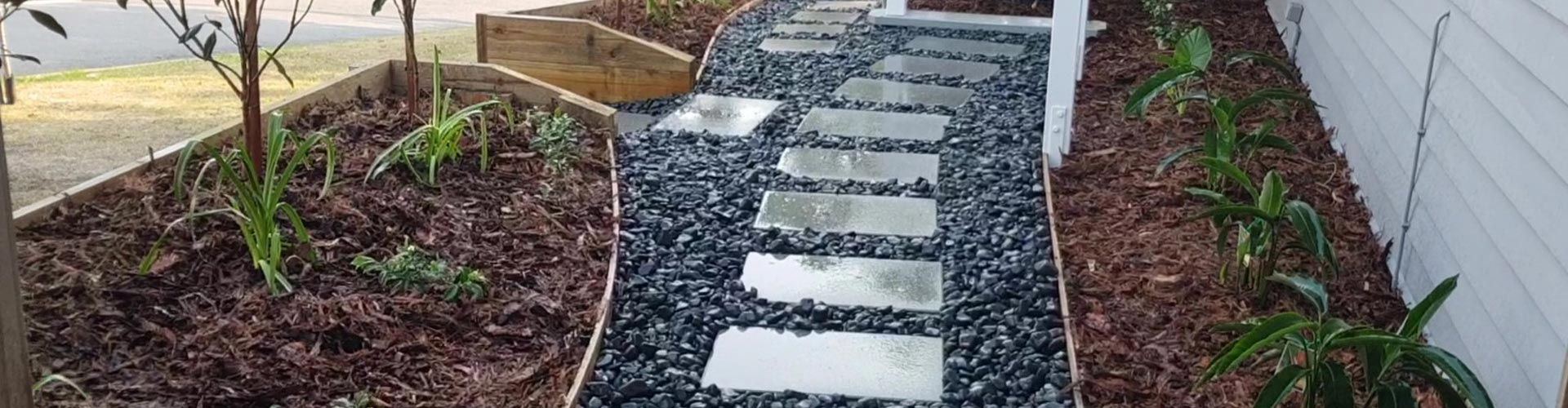 Professionally paved driveway and landscaped entrance in Brisbane
