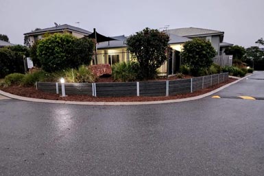 Courtyard outdoor living space — completed landscaping project