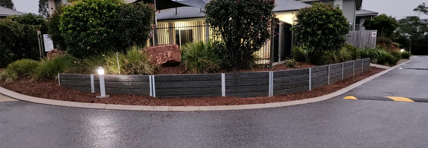Retaining wall construction for a landscaped Brisbane property